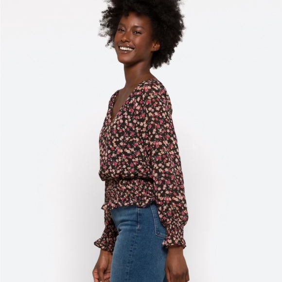 LUSH floral blouse, black & pink - Picture 7 of 11